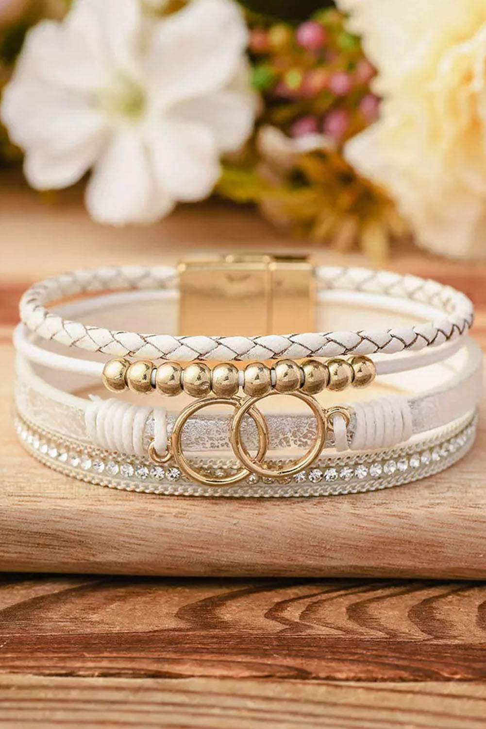 White Multi-Strand Magnetic Bracelet