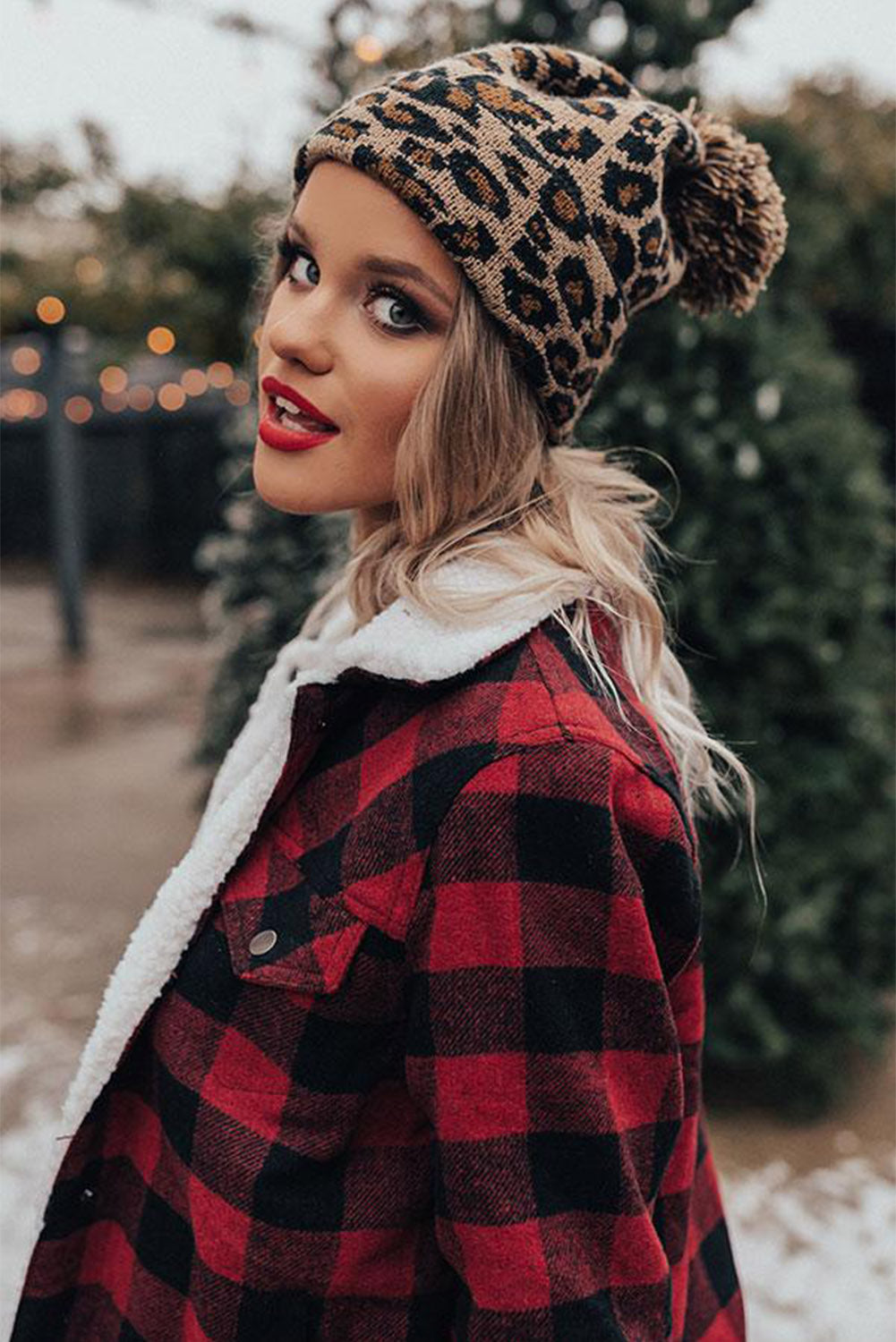 Lennox Leopard Pom Beanie