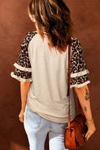 Load image into Gallery viewer, Rebecca Ruffled Leopard Sleeve Top
