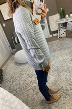 Load image into Gallery viewer, Lydia Light Gray Quilted Sweatshirt
