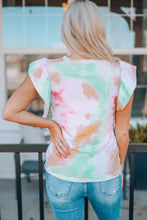 Load image into Gallery viewer, Trisha Tie-dye Ruffled Cap Sleeve Tee
